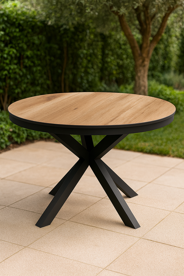 Sens-Line - Milano Tuintafel - Ø120cm - Houtkleur