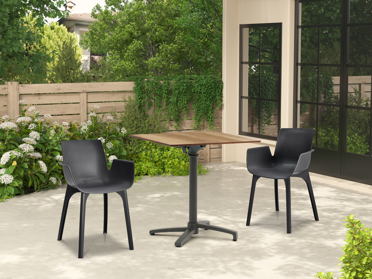 Sens-Line - Julia HPL Bistro Tafel - 70x70cm - Houtkleur