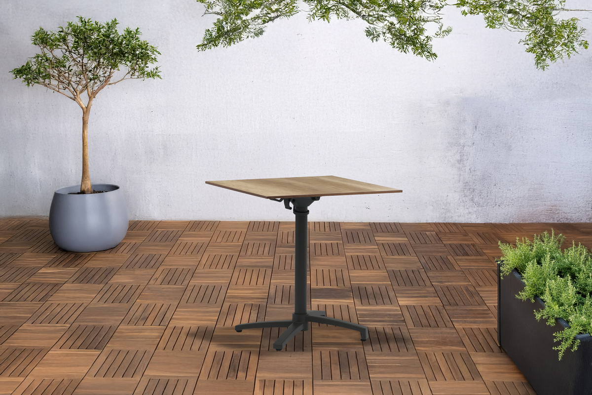 Sens-Line - Julia HPL Bistro Tafel - 70x70cm - Houtkleur