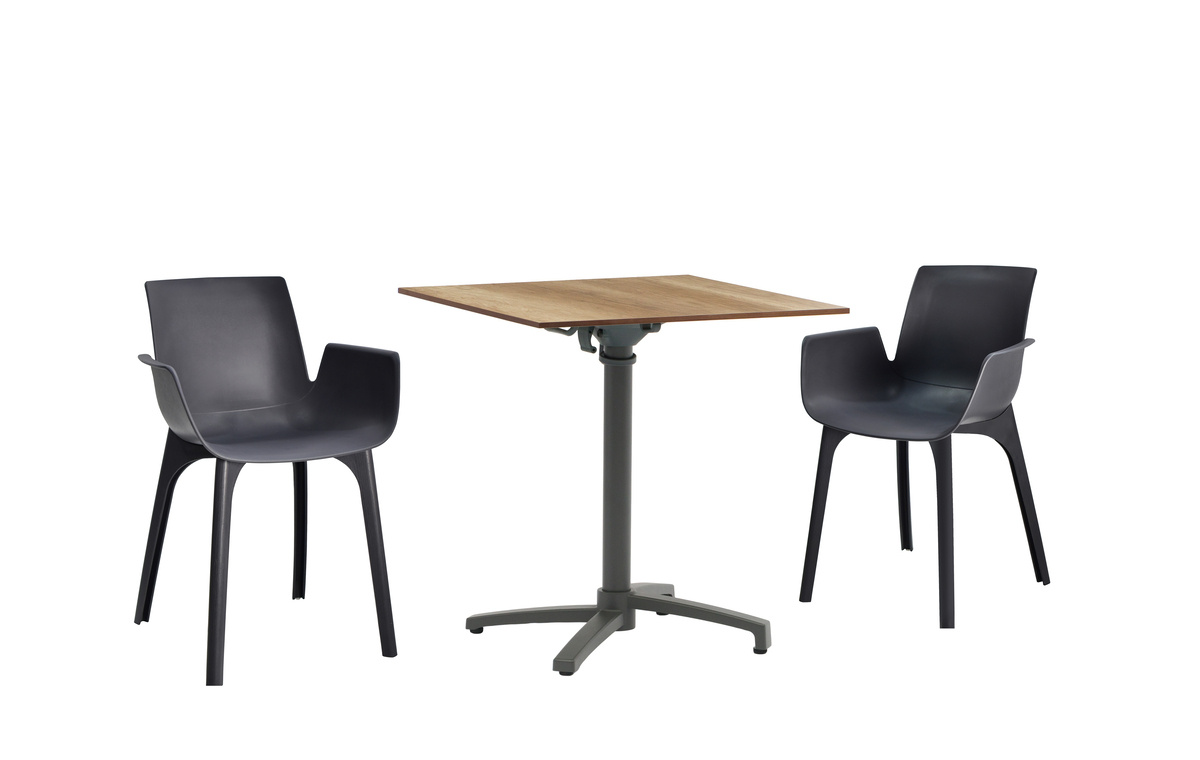 Sens-Line - Julia HPL Bistro Tafel - 70x70cm - Houtkleur