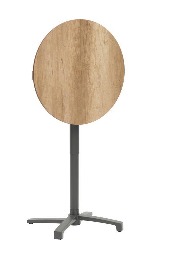 Sens-Line - Lima HPL Bistro Tuintafel - In hoogte verstelbaar - Ø70cm - Houtkleur