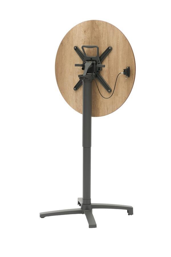 Sens-Line - Lima HPL Bistro Tuintafel - In hoogte verstelbaar - Ø70cm - Houtkleur