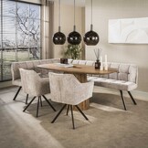 Hoyz Collection - Eettafel Wave Centro Deens Ovaal 180cm - Massief Mango Zand