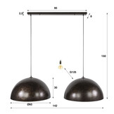 Hoyz Collection - Hanglamp Dome 2-lichts Ø60cm - Urban Bruin