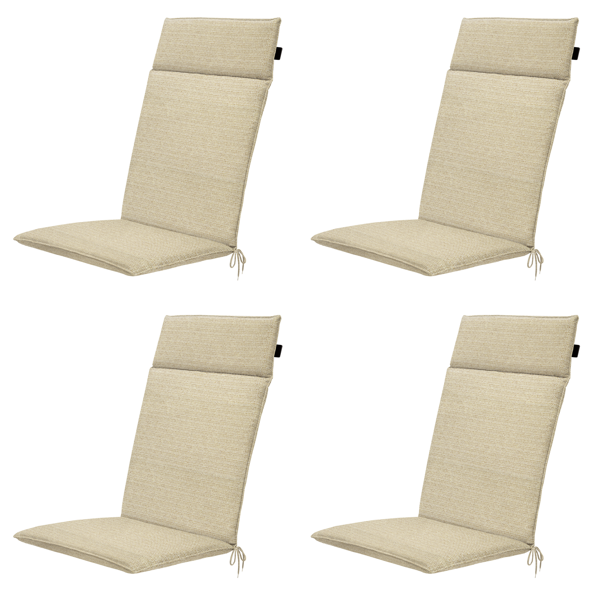 Madison - Tuintstoelkussen Hoge Rug Richmond - Beige - 120x50x4cm - Set van 4