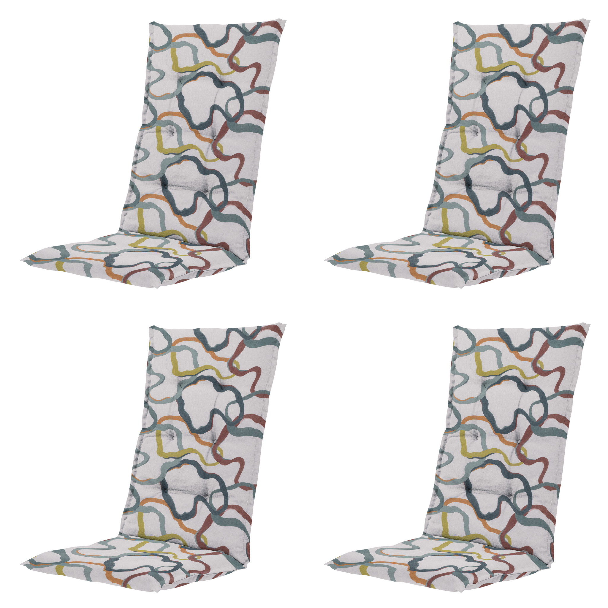 Wolken - Kussen Gestikt hoge rug - Set van 4
