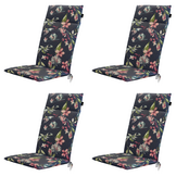 Madison - Tuintstoelkussen Hoge Rug Cato - Blauw - 120x50x4cm - Set van 4