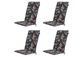 Madison - Tuintstoelkussen Hoge Rug Cato - Blauw - 120x50x4cm - Set van 4