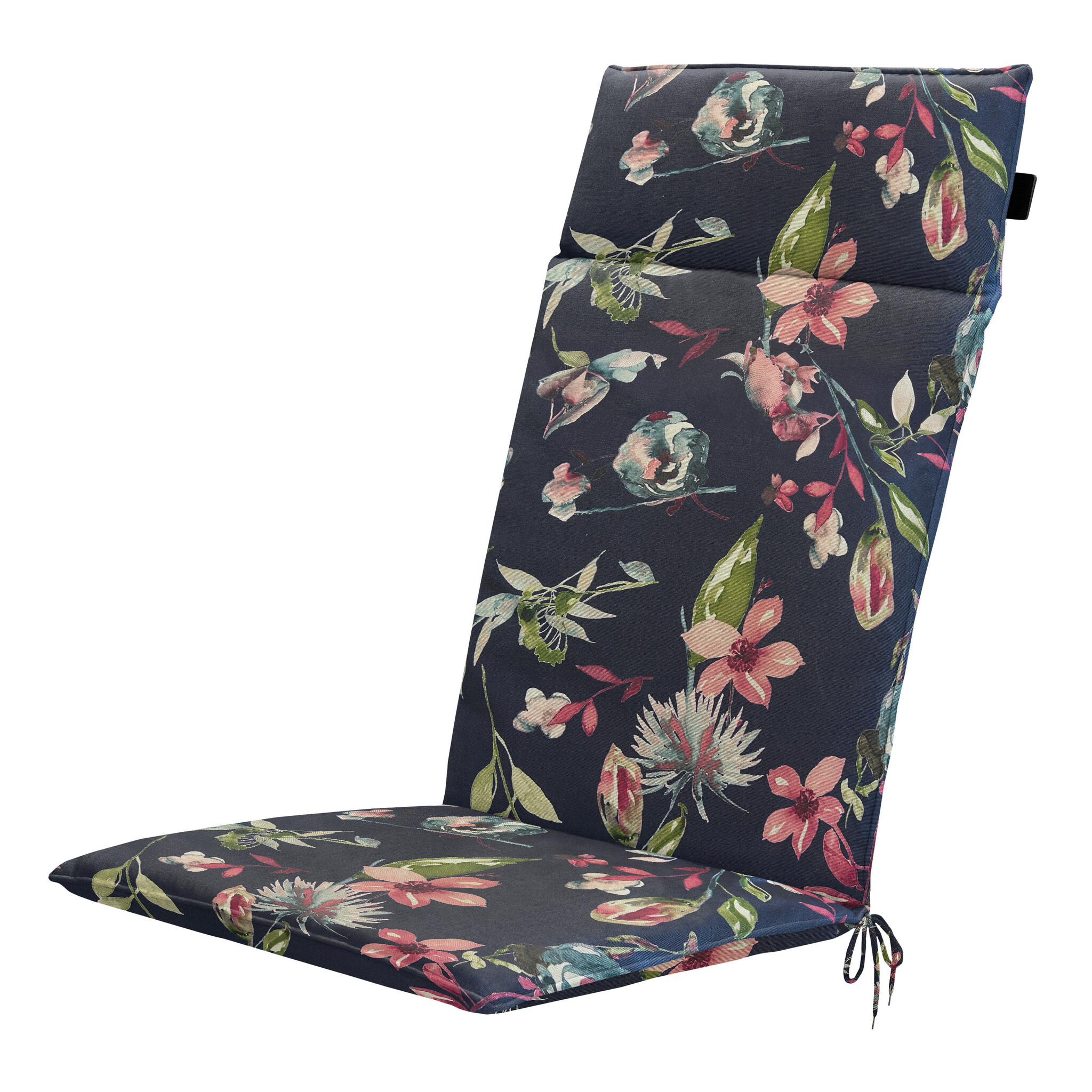 Madison - Tuintstoelkussen Hoge Rug Cato - Blauw - 120x50x4cm - Set van 4