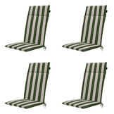 Madison - Tuintstoelkussen Hoge Rug Amora - Groen - 120x50x4cm - Set van 4