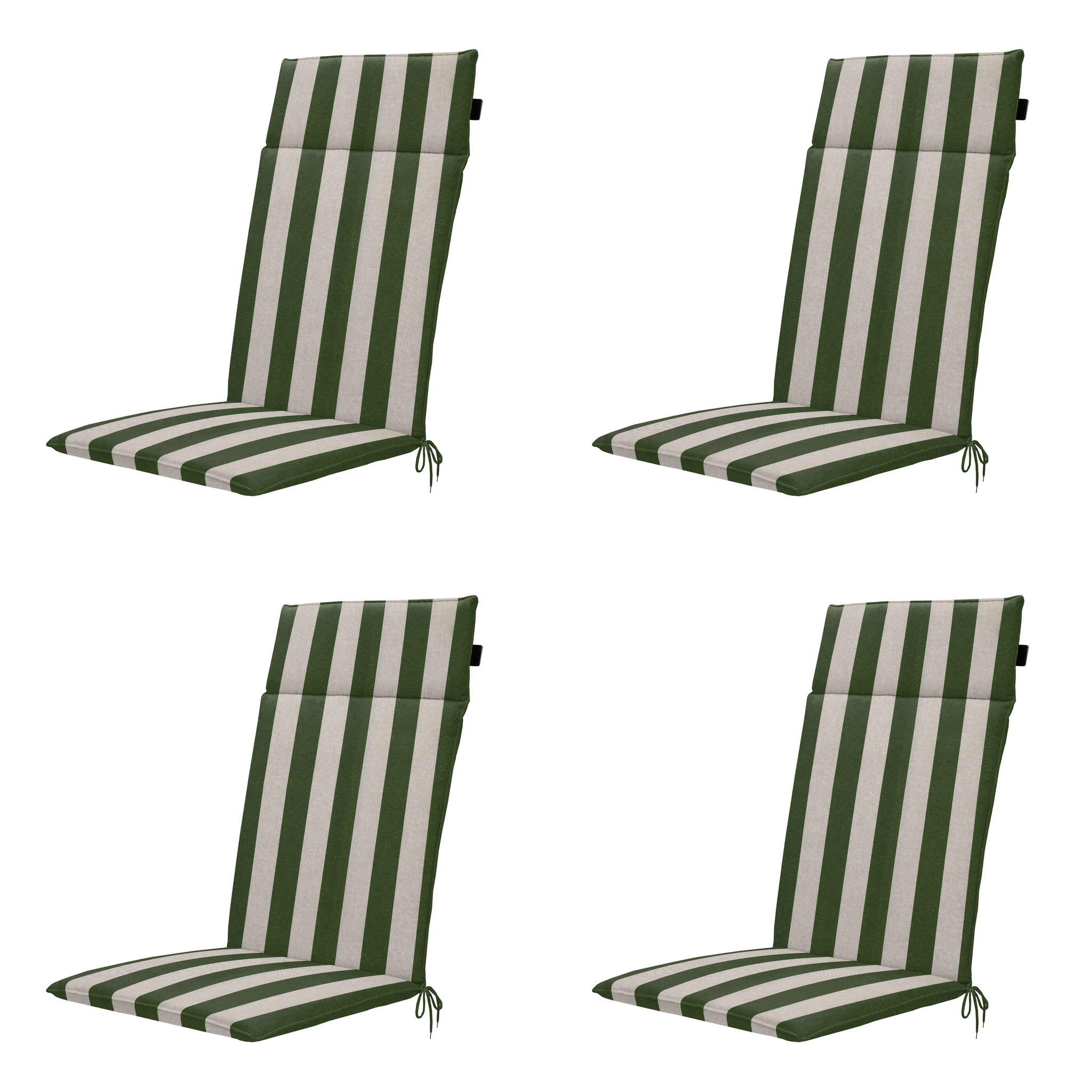 Madison - Tuintstoelkussen Hoge Rug Amora - Groen - 120x50x4cm - Set van 4