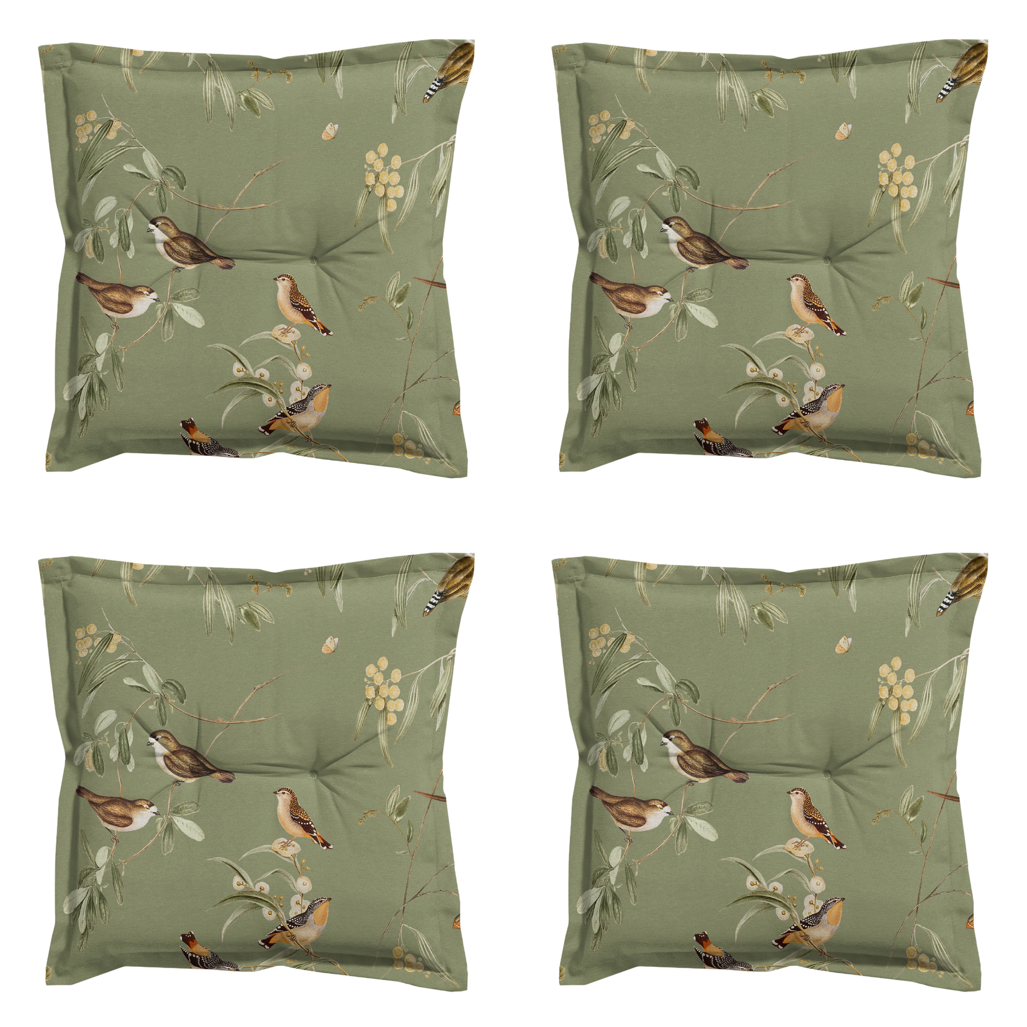 Madison - Zitkussen Aria - Groen - 50x50x7cm - Set van 4