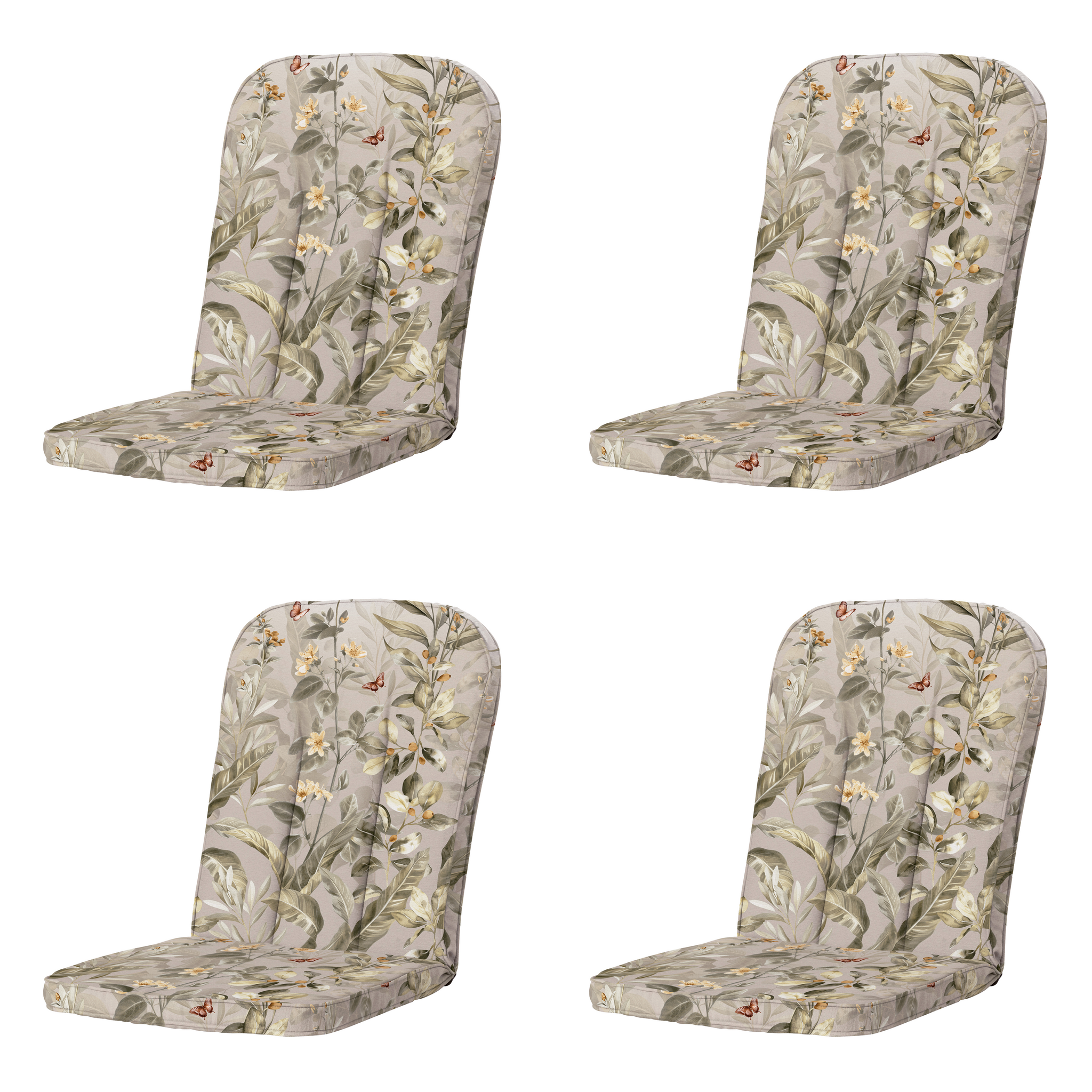 Madison - Tuintstoelkussen Hoge Rug Elisa - Multikleur - 110x48x6cm - Set van 4