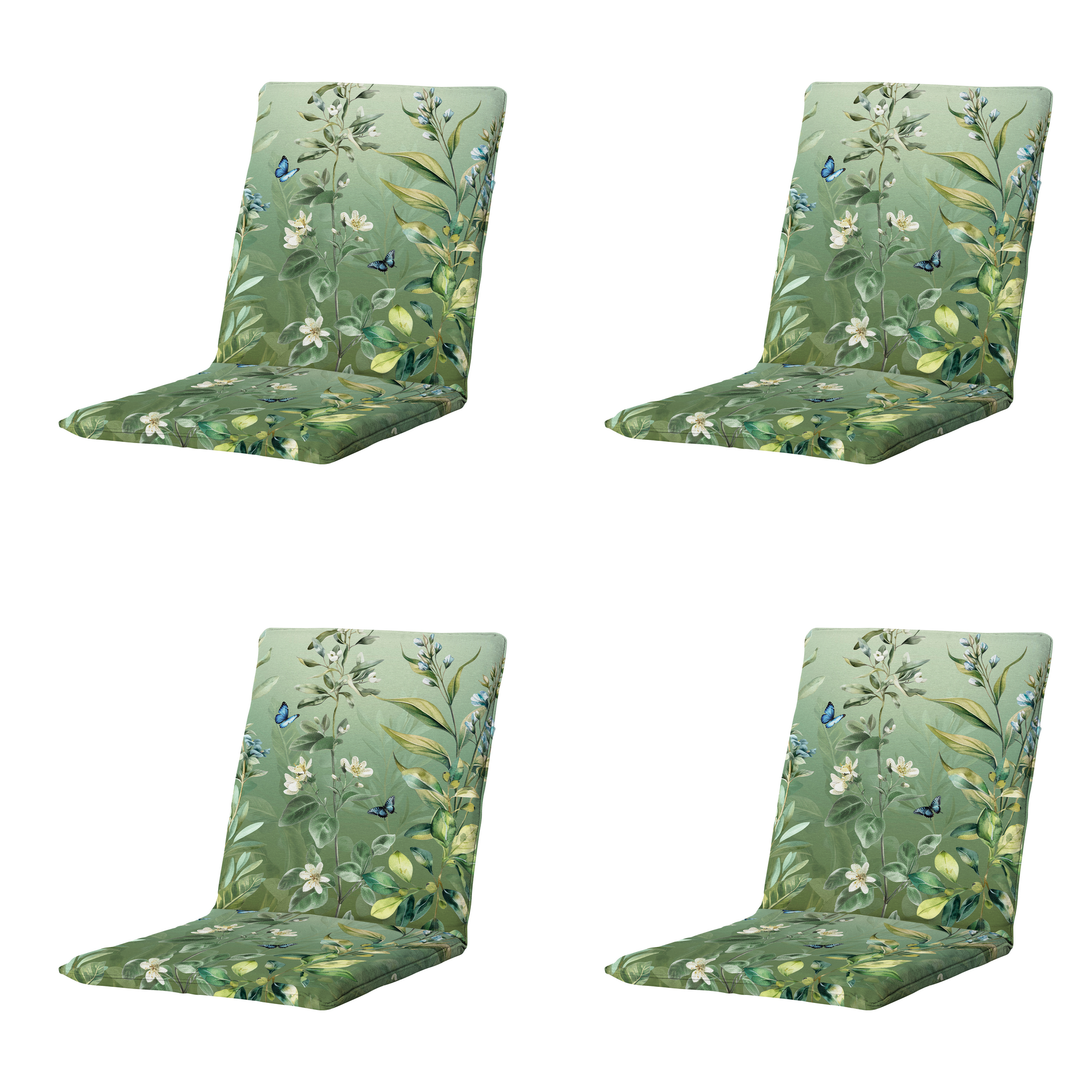 Madison - Stapelstoelkussen Elisa - Groen - 97x49x5cm - Set van 4