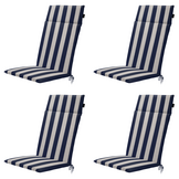 Madison - Tuintstoelkussen Hoge Rug Amora - Blauw - 120x50x4cm - Set van 4