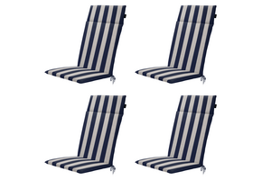 Madison - Tuintstoelkussen Hoge Rug Amora - Blauw - 120x50x4cm - Set van 4