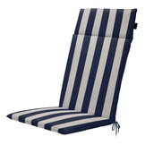 Madison - Tuintstoelkussen Hoge Rug Amora - Blauw - 120x50x4cm - Set van 4