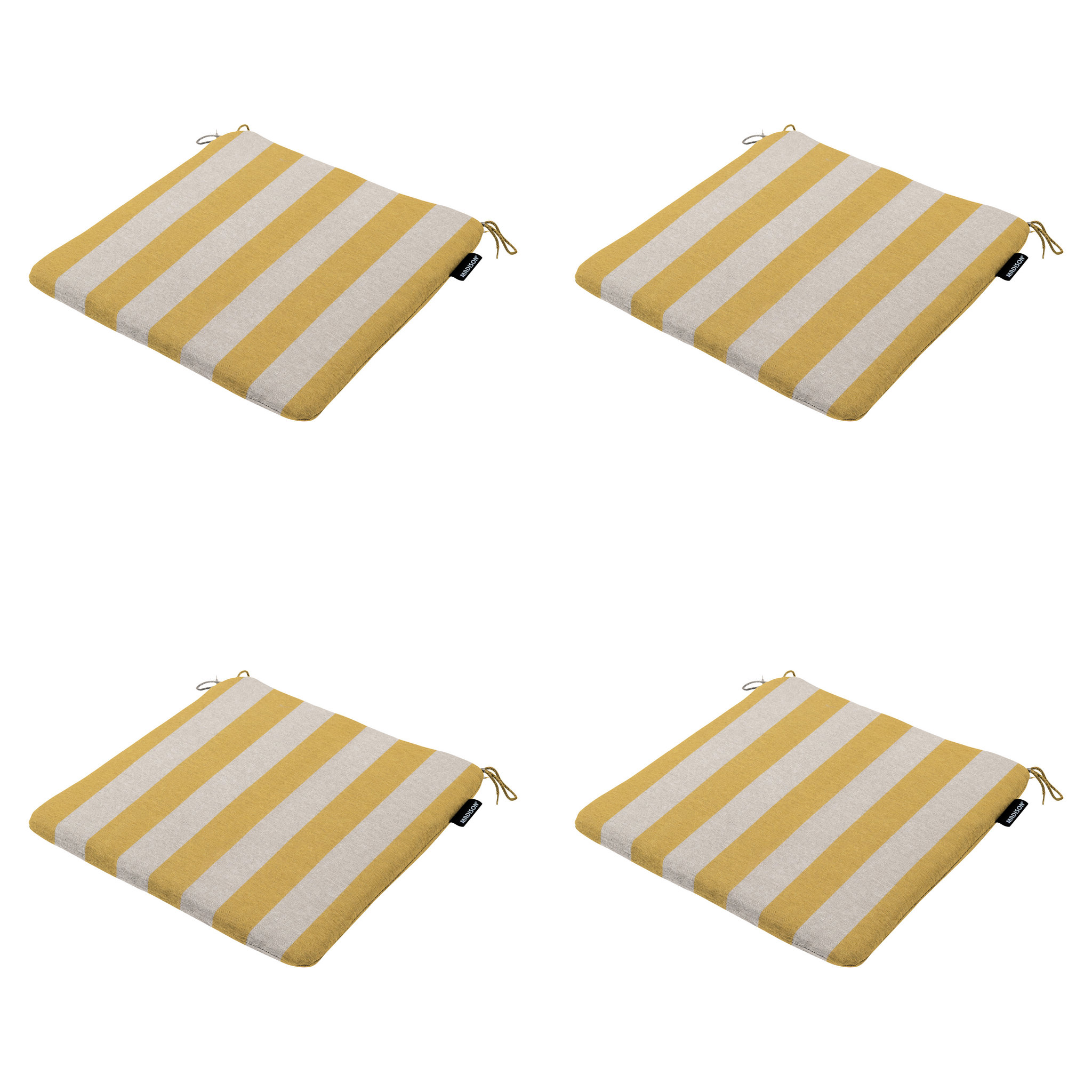 Madison - Zitkussen Amora - Geel - 40x40x4,5cm - Set van 4