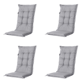 Madison - Kussen hoge rug Manchester - Lichtgrijs - 123x50x7cm - Set van 4