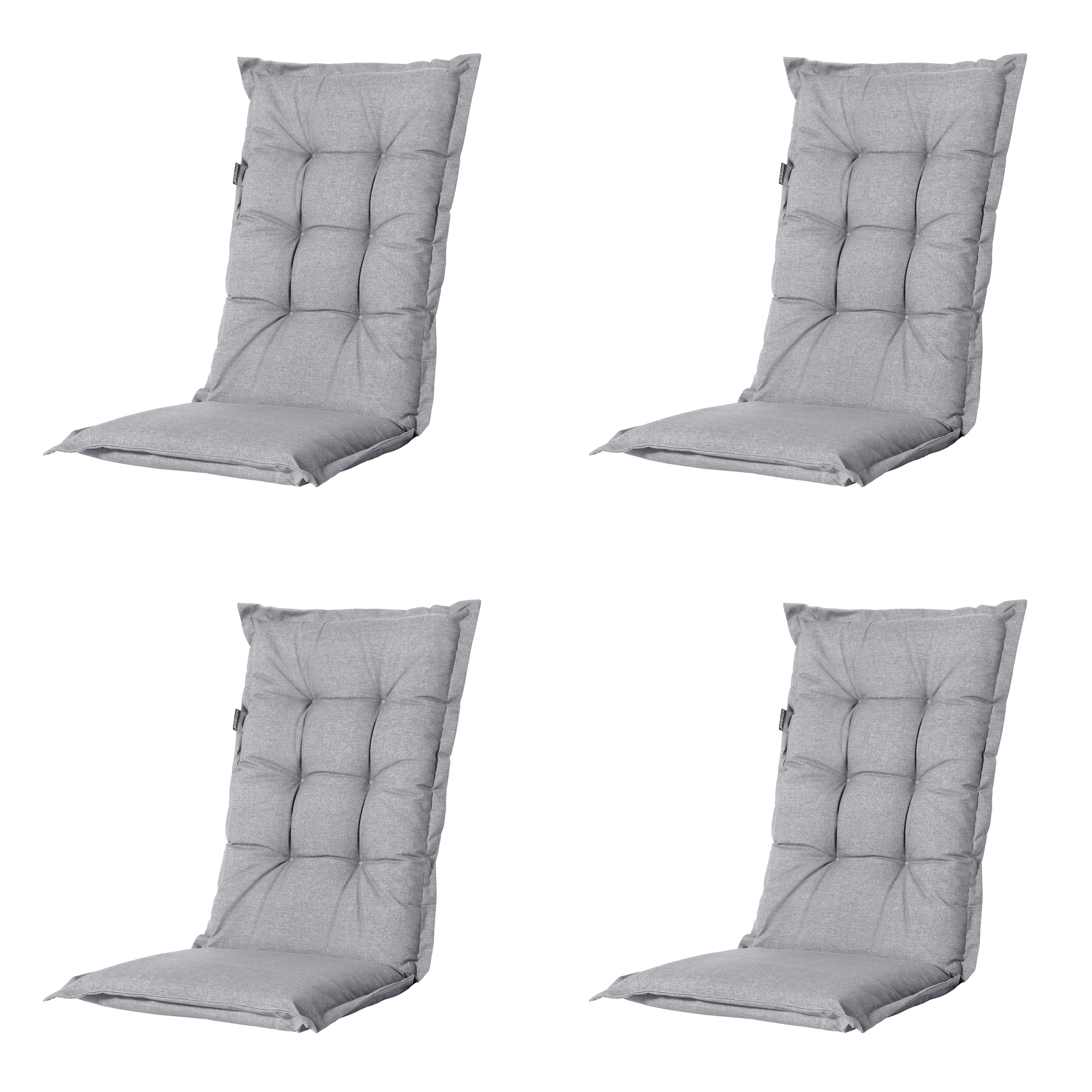 Madison - Kussen hoge rug Manchester - Lichtgrijs - 123x50x7cm - Set van 4