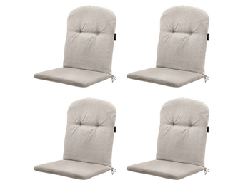 Madison - Kuipstoelkussen Hoge rug Panama - Beige - 96x45x3,5cm - Set van 4