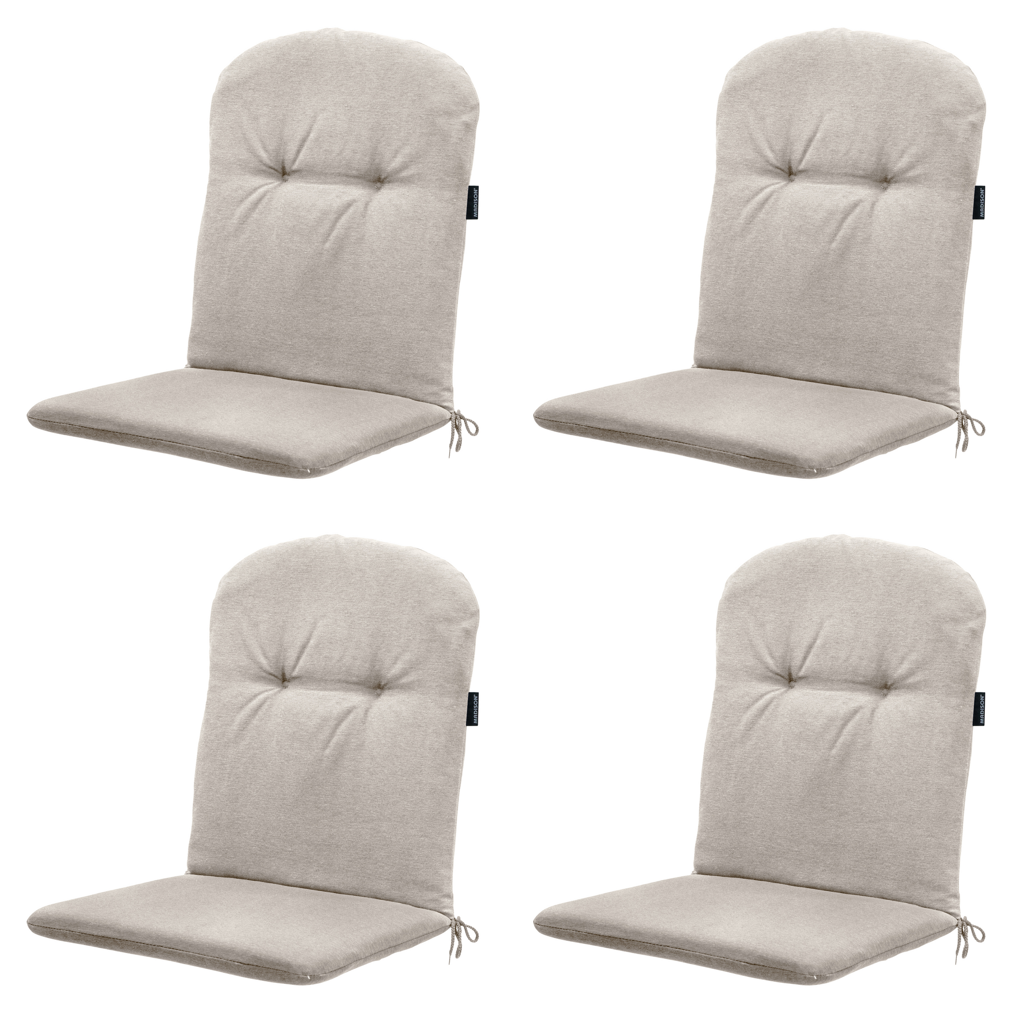 Madison - Kuipstoelkussen Hoge rug Panama - Beige - 96x45x3,5cm - Set van 4