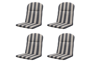 Madison - Kuipstoelkussen Hoge rug Amora - Grijs - 96x45x3,5cm - Set van 4