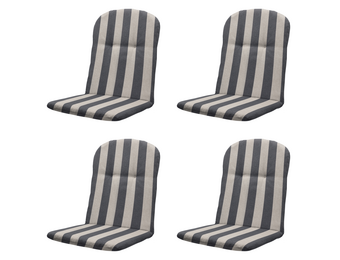 Madison - Kuipstoelkussen Hoge rug Amora - Grijs - 96x45x3,5cm - Set van 4