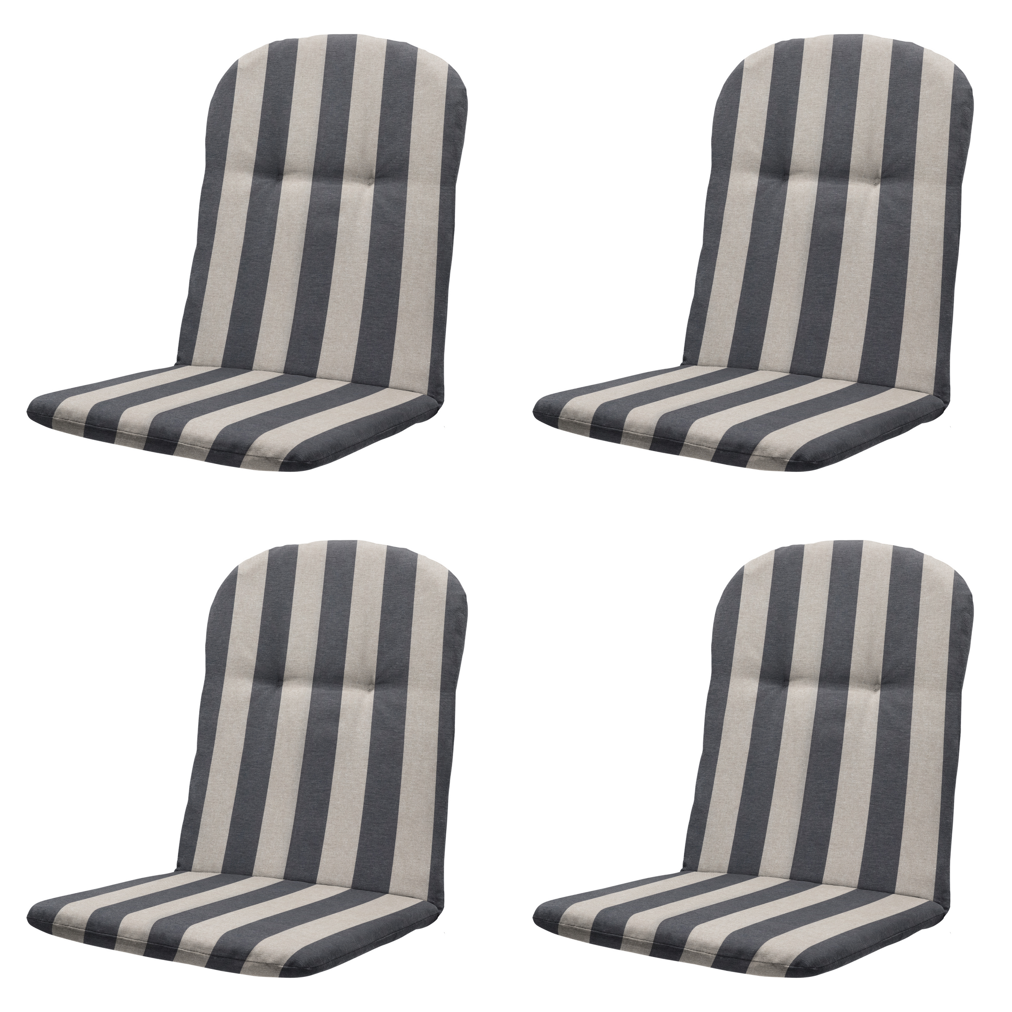 Madison - Kuipstoelkussen Hoge rug Amora - Grijs - 96x45x3,5cm - Set van 4