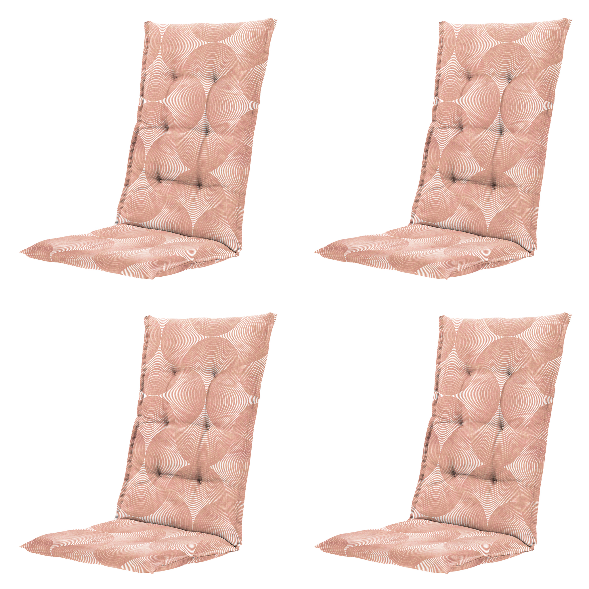 Madison - Kussen hoge rug Napels - Roze - 123x50x5cm - Set van 4