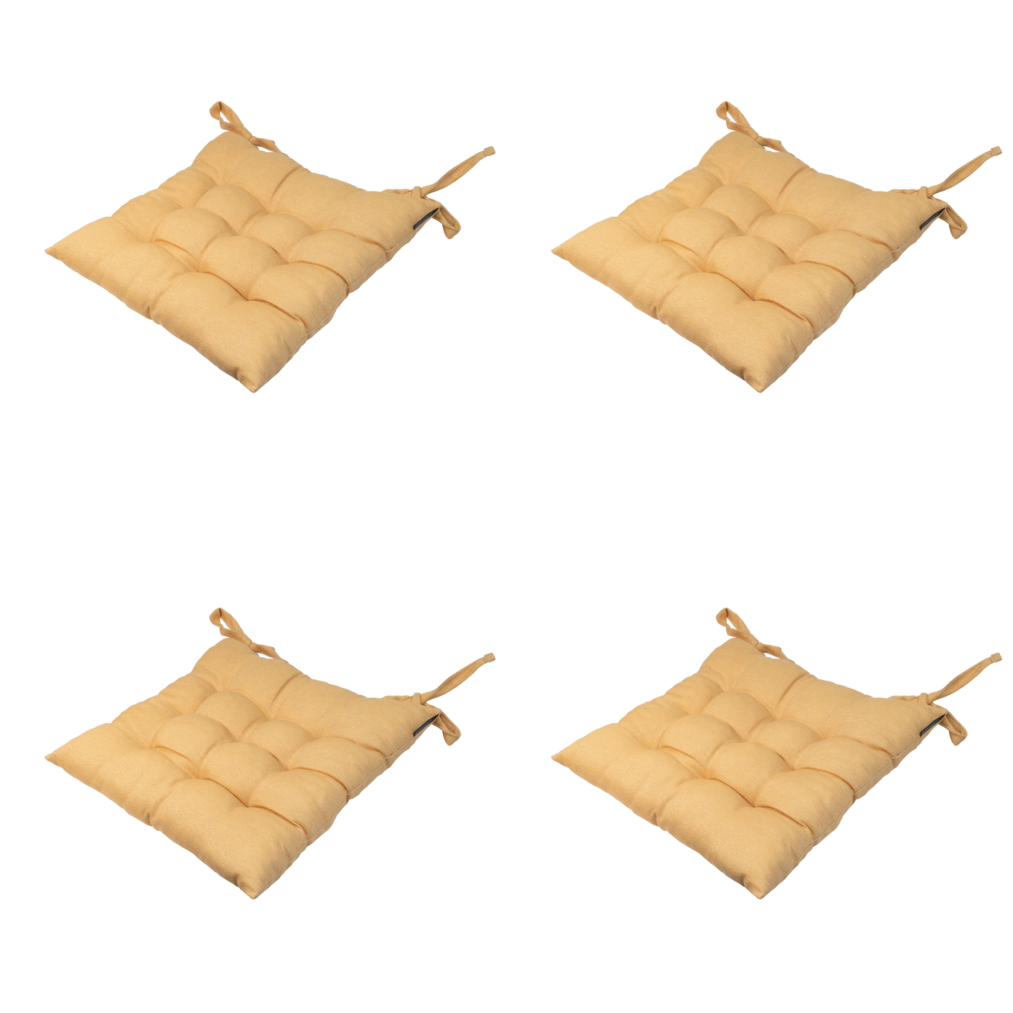 Madison - Zitkussen Napels - Geel - 46x46x8cm - Set van 4