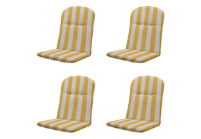 Madison - Kuipstoelkussen Hoge rug Amora - Geel - 96x45x3,5cm - Set van 4