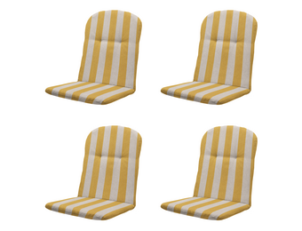 Madison - Kuipstoelkussen Hoge rug Amora - Geel - 96x45x3,5cm - Set van 4