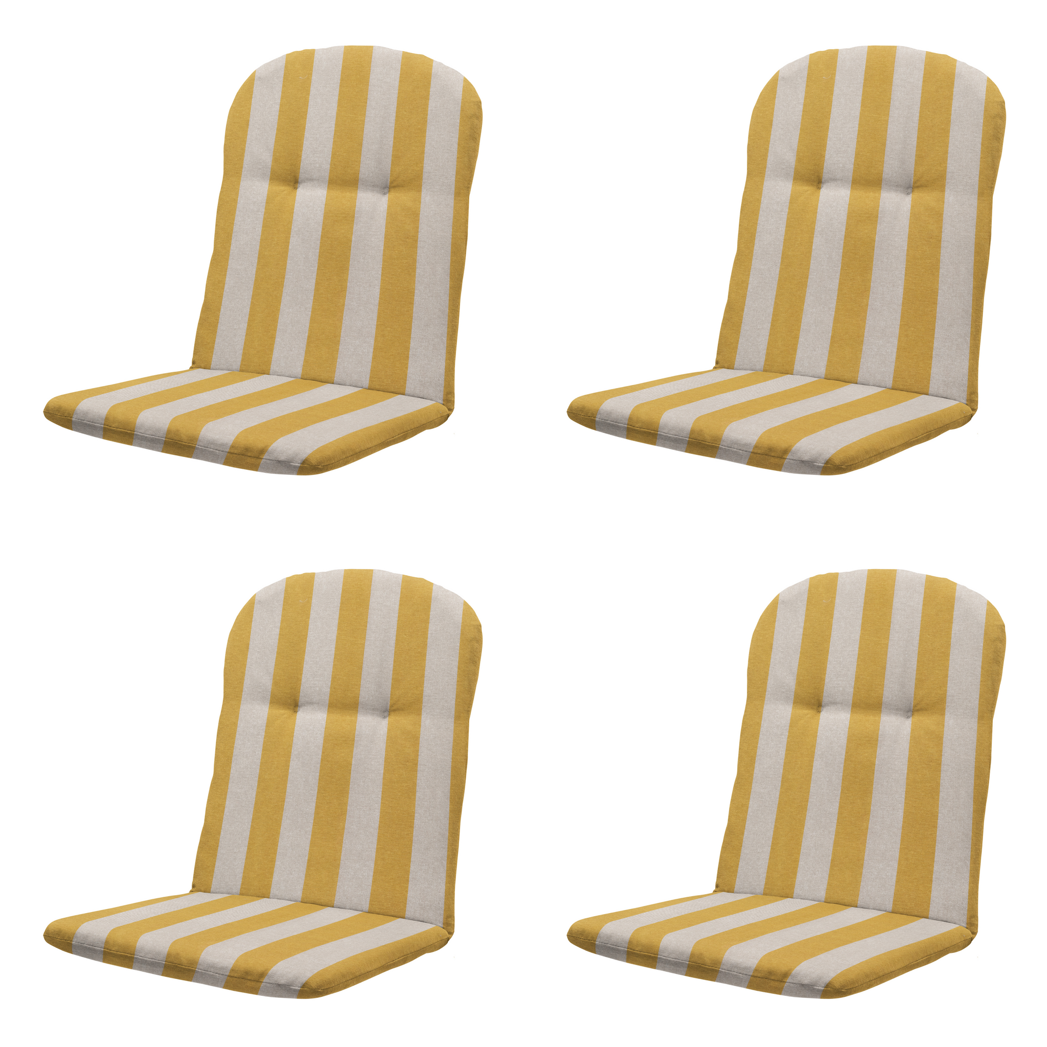 Madison - Kuipstoelkussen Hoge rug Amora - Geel - 96x45x3,5cm - Set van 4