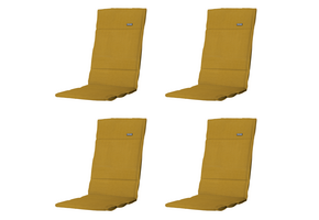 Madison - Tuintstoelkussen Hoge Rug Panama - Geel - 125x50x3cm - Set van 4