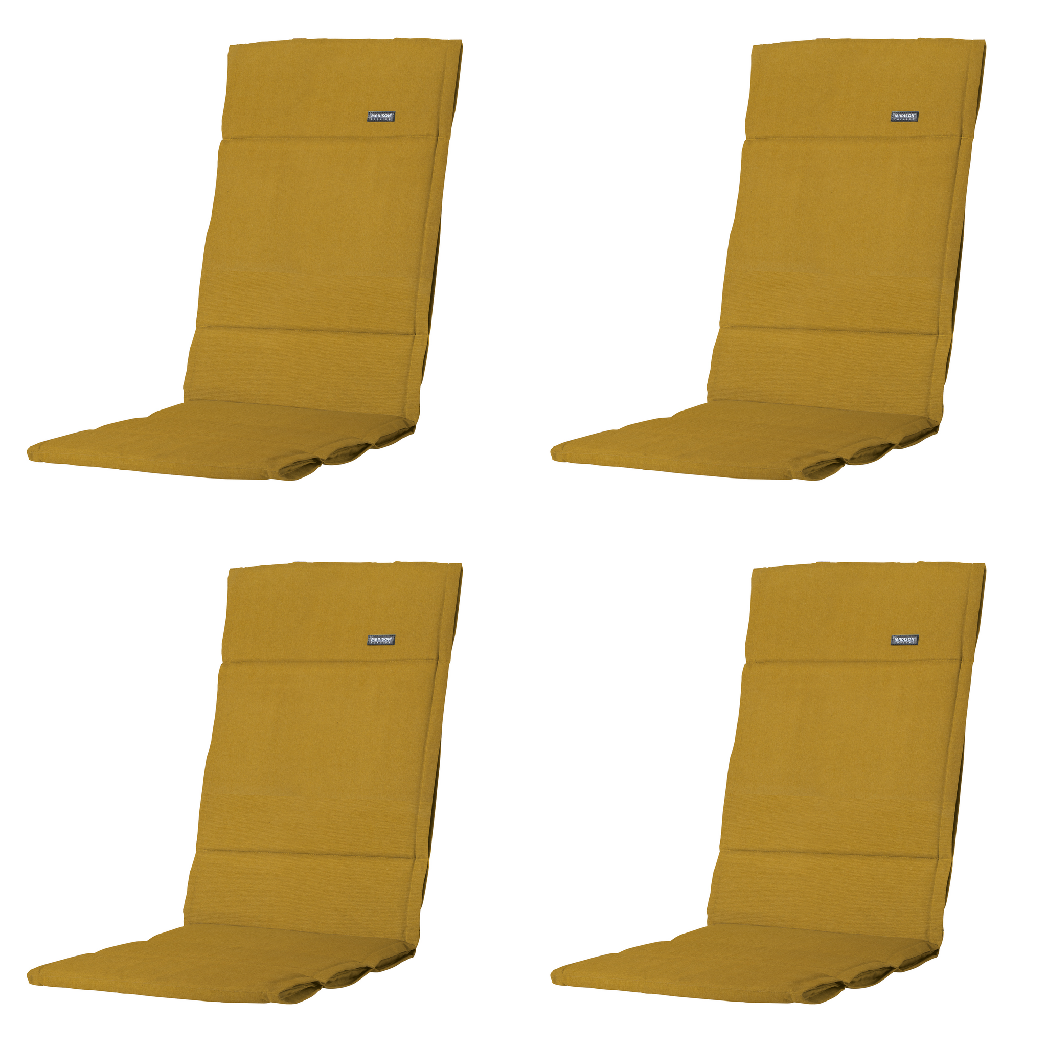 Madison - Tuintstoelkussen Hoge Rug Panama - Geel - 125x50x3cm - Set van 4
