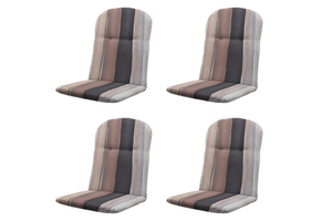 Madison - Kuipstoelkussen Hoge rug Nox - Mulitkleur - 96x45x3,5cm - Set van 4