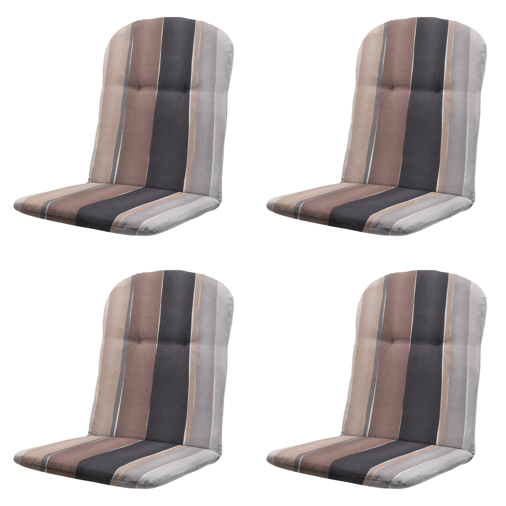 Madison - Kuipstoelkussen Hoge rug Nox - Mulitkleur - 96x45x3,5cm - Set van 4