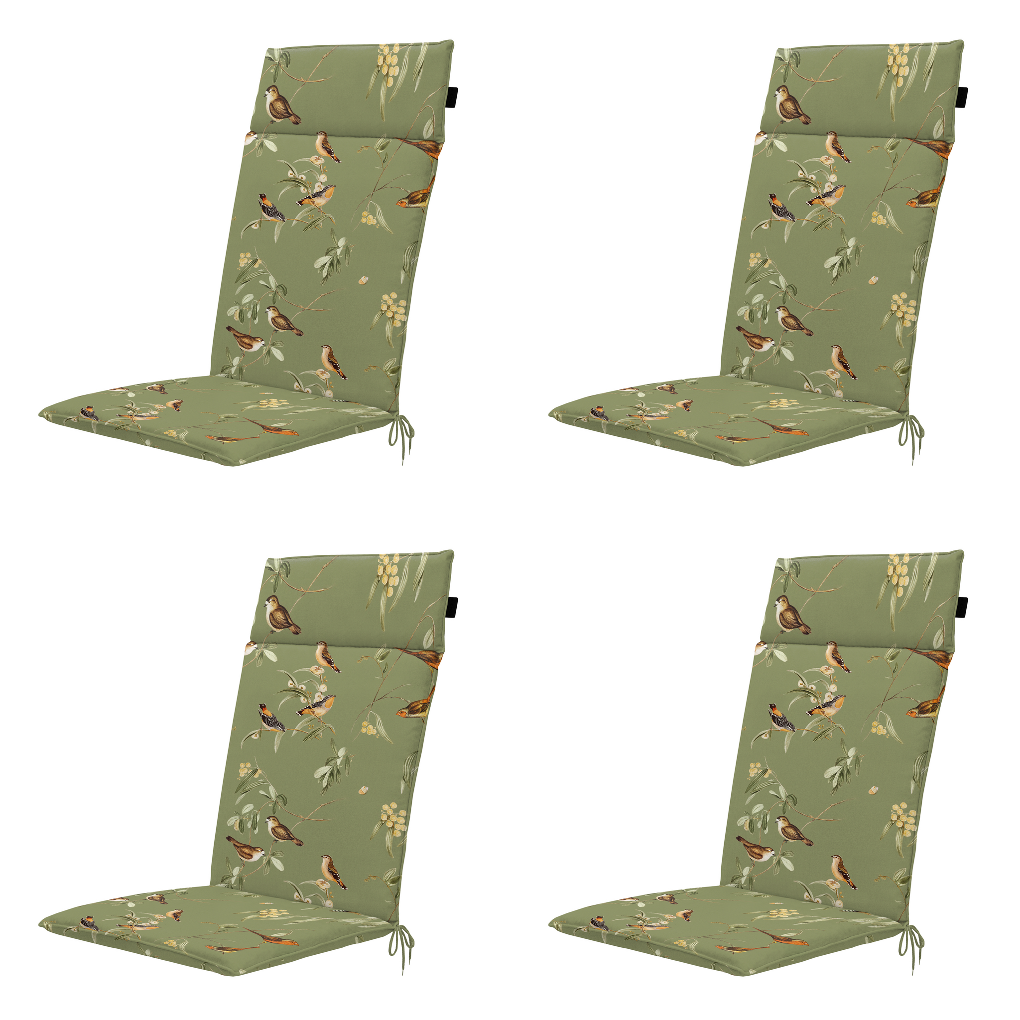 Madison - Tuintstoelkussen Hoge Rug Aria - Groen - 120x50x4cm - Set van 4