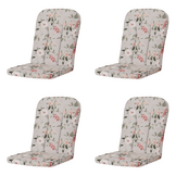 Madison - Tuintstoelkussen Hoge Rug Julliete - Multikleur - 100x48x6cm - Set van 4