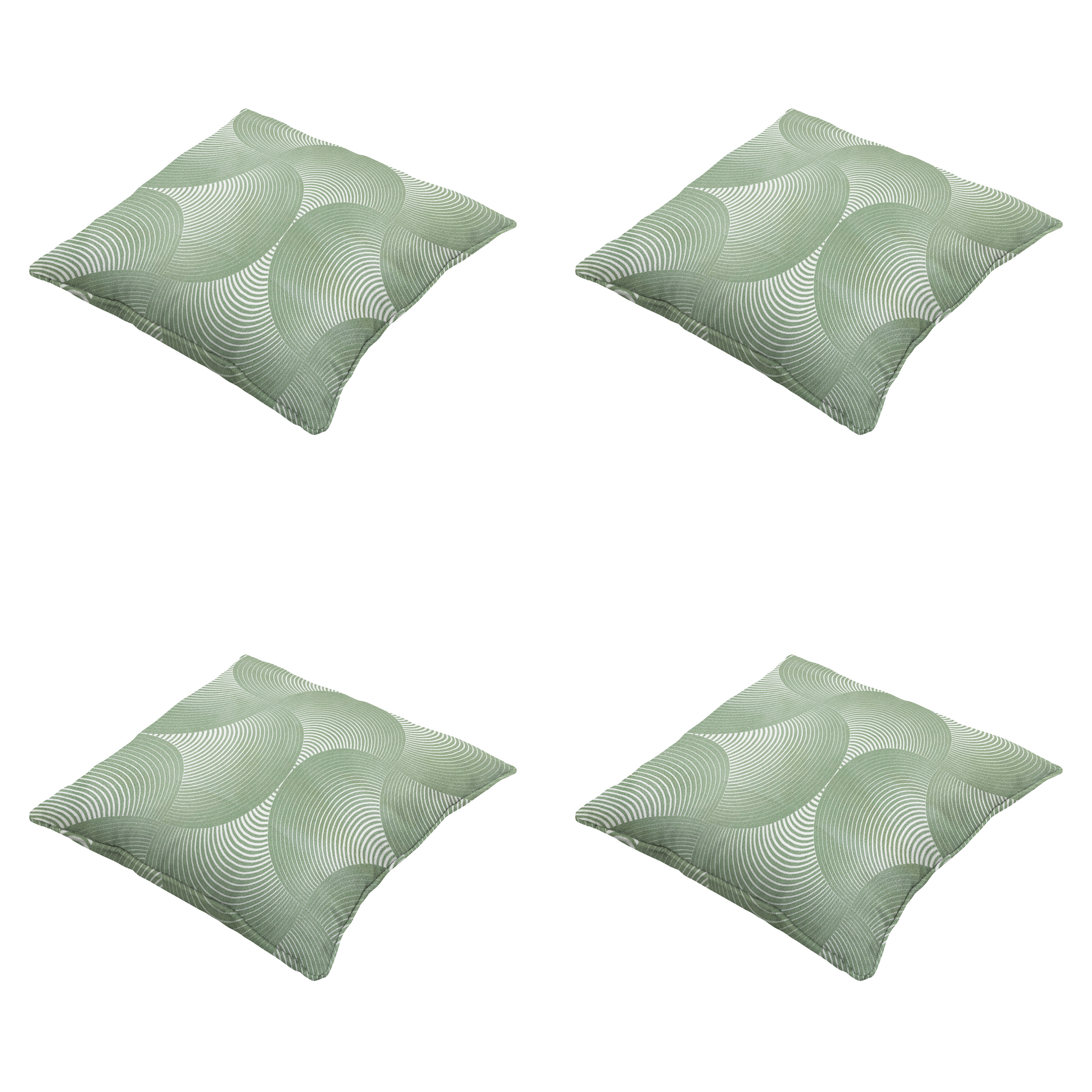 Madison - Sierkussen Napels - Groen - 50x50x10cm - Set van 4