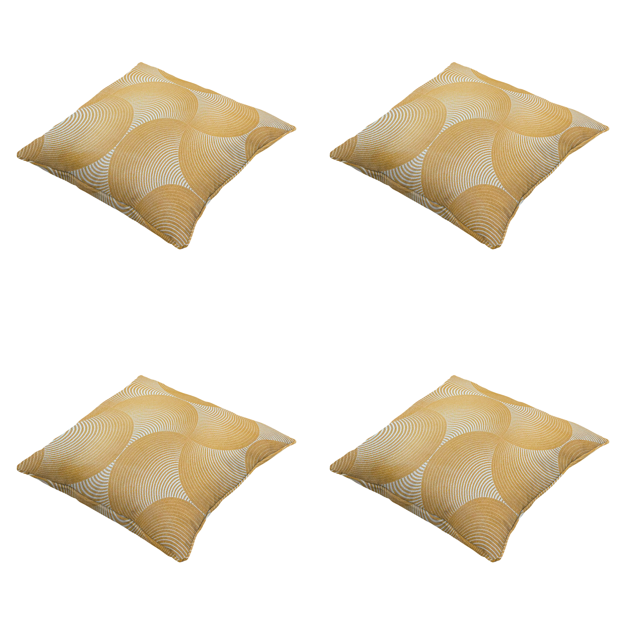 Madison - Sierkussen Napels - Geel - 50x50x10cm - Set van 4