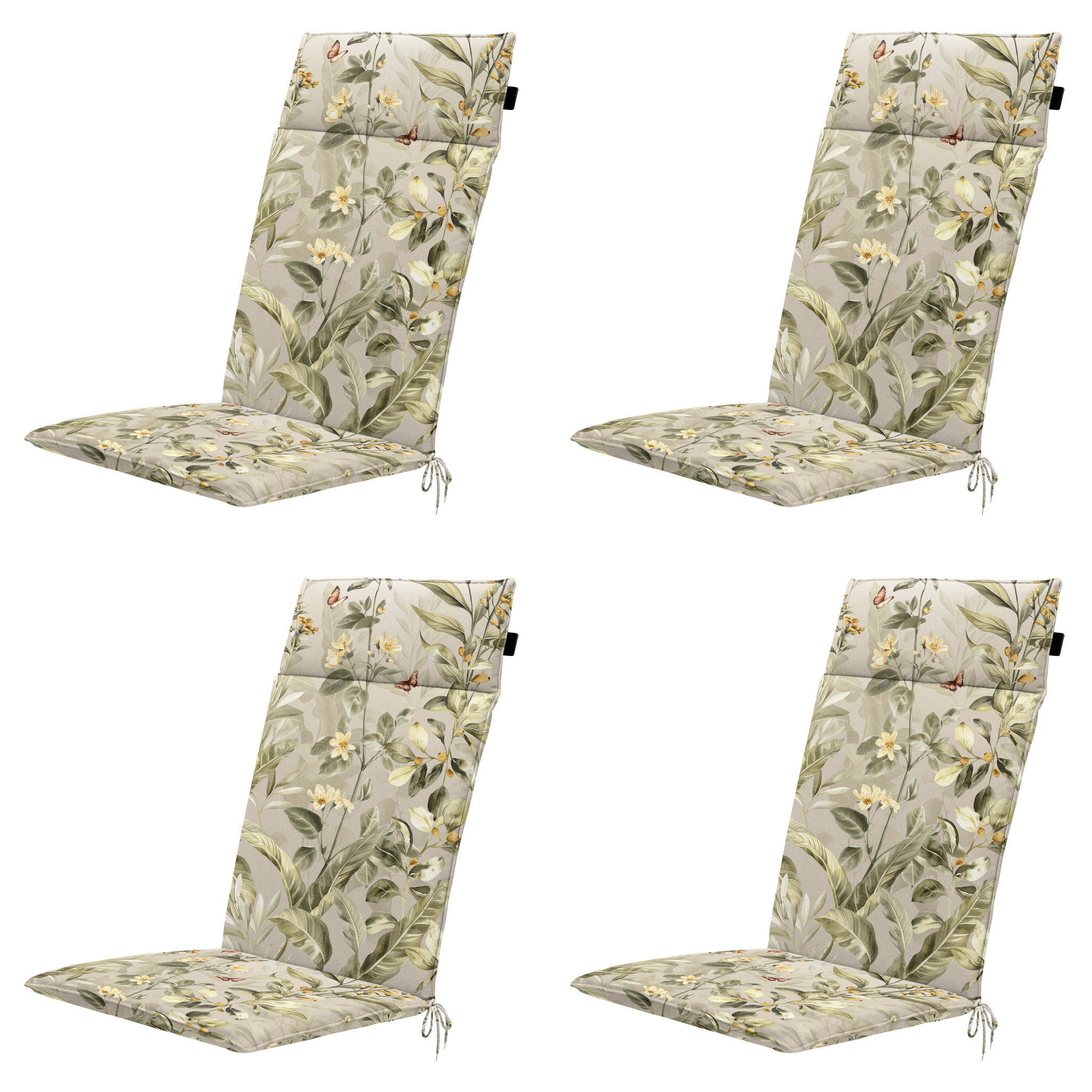Elisa - Tuinstoelkussen Hoge Rug - Set van 4