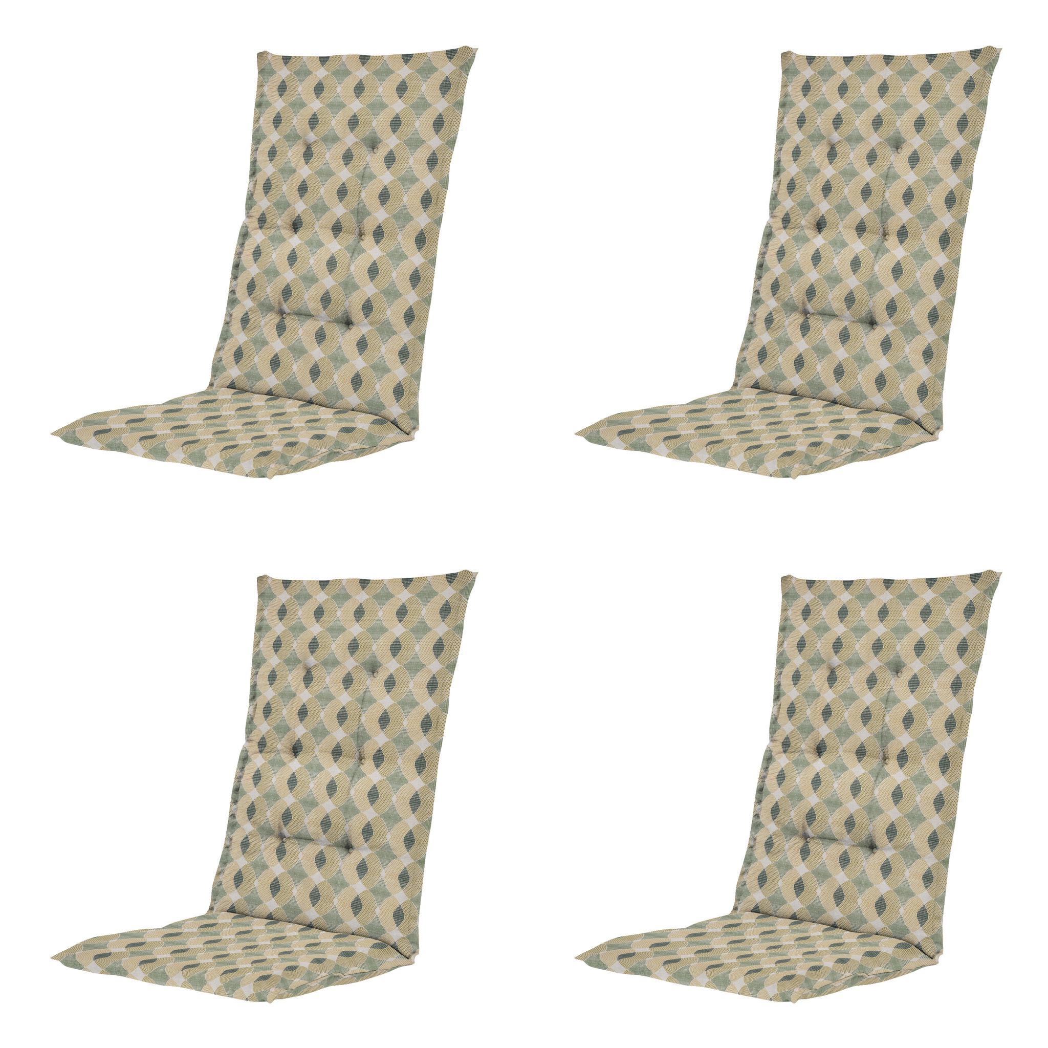 Madison - Kussen hoge rug Rae - Groen - 123x50x5cm - Set van 4