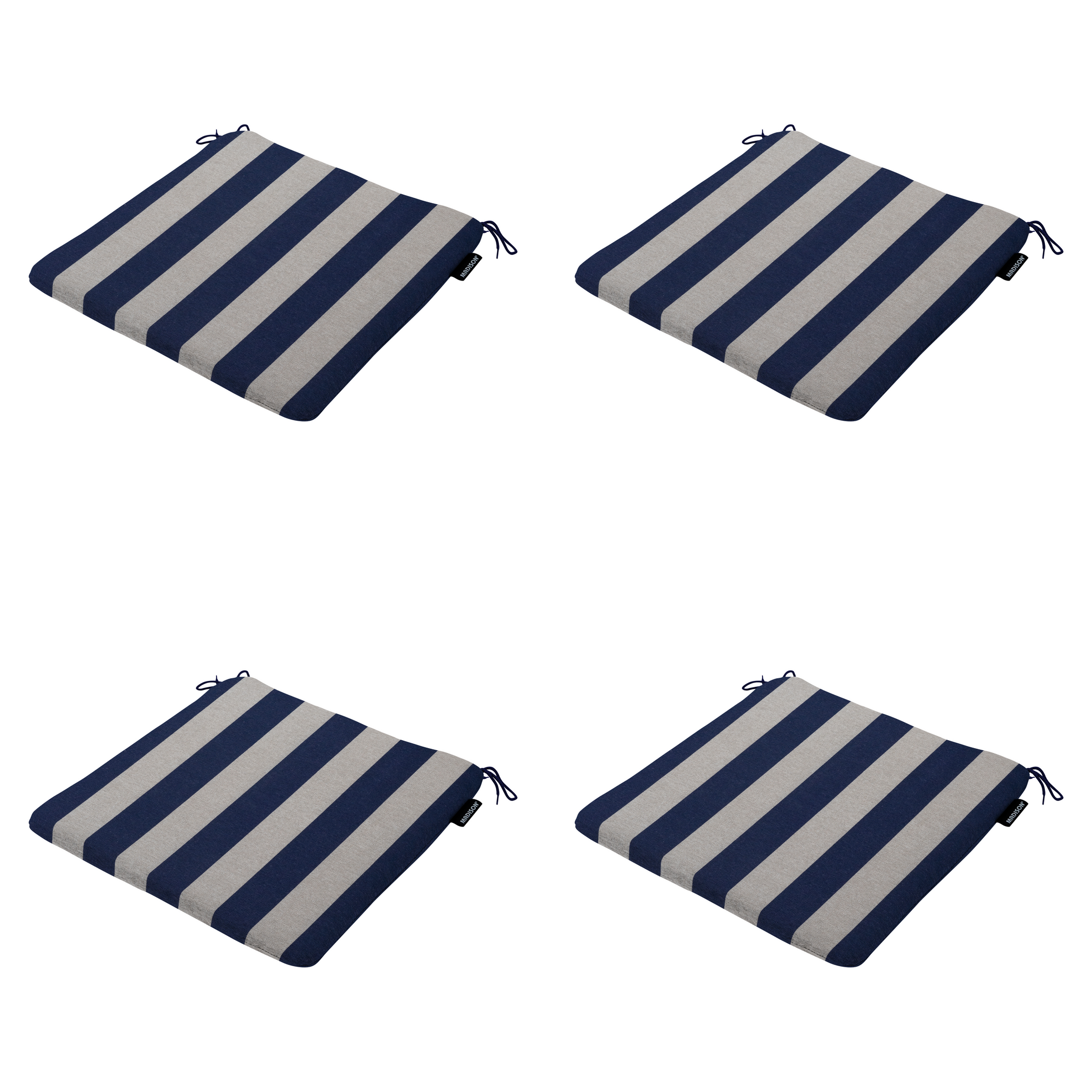 Madison - Zitkussen Amora - Blauw - 40x40x4,5cm - Set van 4