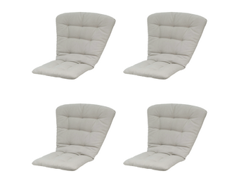 Madison - Tuintstoelkussen Hoge Rug Napels - Grijs - 125x82x6cm - Set van 4