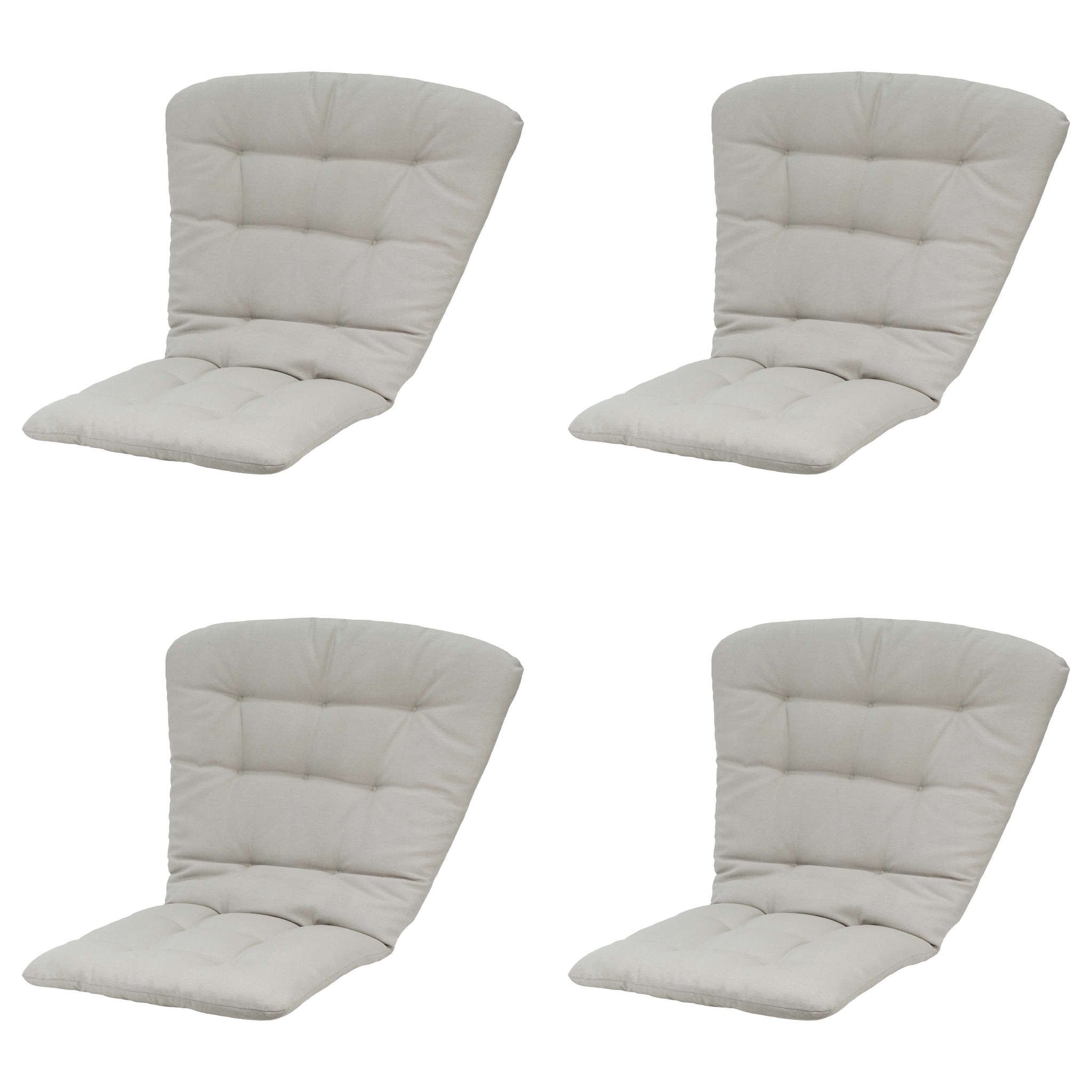 Madison - Tuintstoelkussen Hoge Rug Napels - Grijs - 125x82x6cm - Set van 4