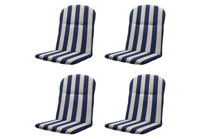 Madison - Kuipstoelkussen Hoge rug Amora - Blauw - 45x45x3,5cm - Set van 4