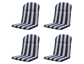 Madison - Kuipstoelkussen Hoge rug Amora - Blauw - 45x45x3,5cm - Set van 4