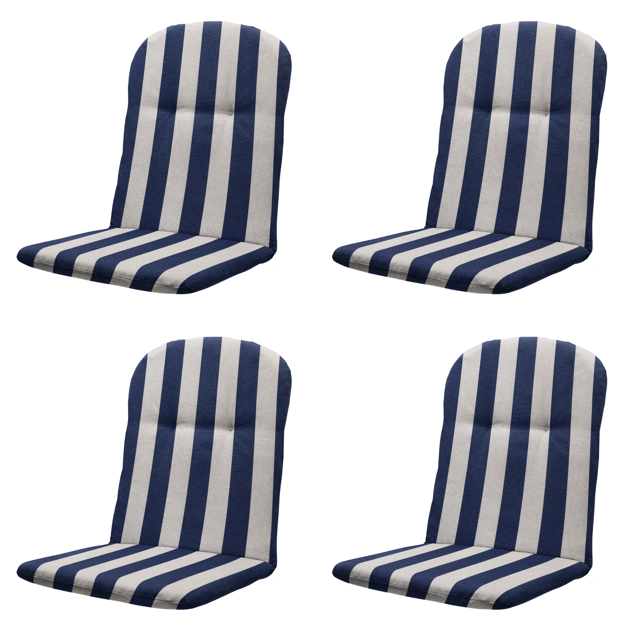 Madison - Kuipstoelkussen Hoge rug Amora - Blauw - 45x45x3,5cm - Set van 4